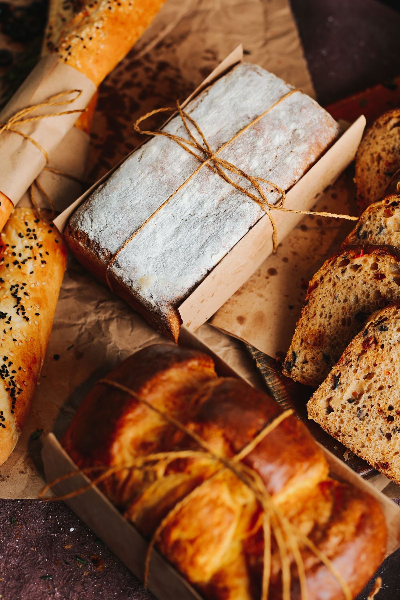 Wrapped artisan bakery products ready for customers